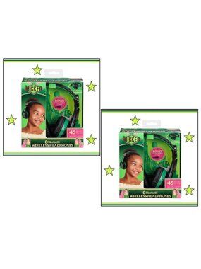 2 brand new Wicked BLACK + GREEN Elphaba Bluetooth Wireless Headphones Headsets